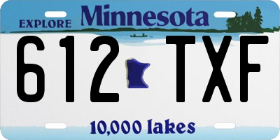MN license plate 612TXF