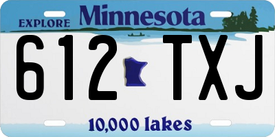 MN license plate 612TXJ