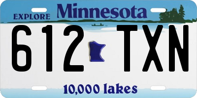 MN license plate 612TXN