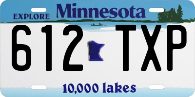MN license plate 612TXP