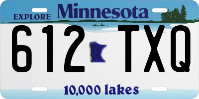 MN license plate 612TXQ