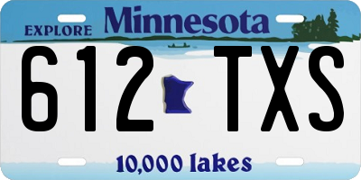 MN license plate 612TXS