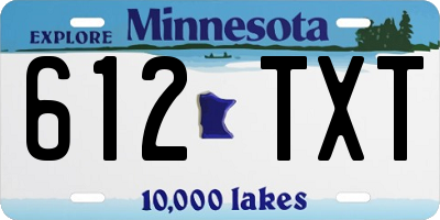 MN license plate 612TXT