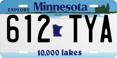 MN license plate 612TYA