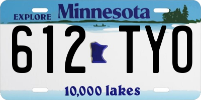 MN license plate 612TYO