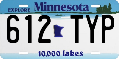 MN license plate 612TYP