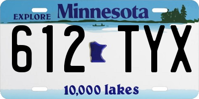 MN license plate 612TYX