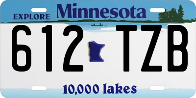 MN license plate 612TZB