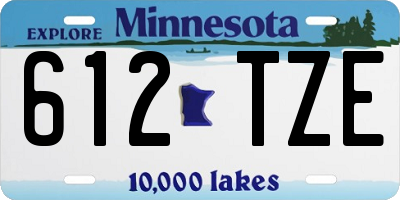 MN license plate 612TZE