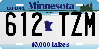 MN license plate 612TZM