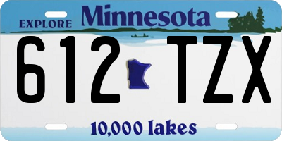 MN license plate 612TZX