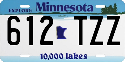 MN license plate 612TZZ