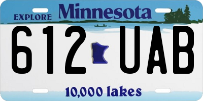 MN license plate 612UAB