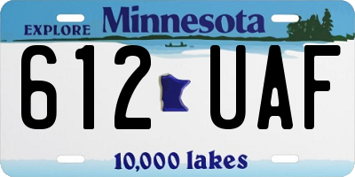 MN license plate 612UAF