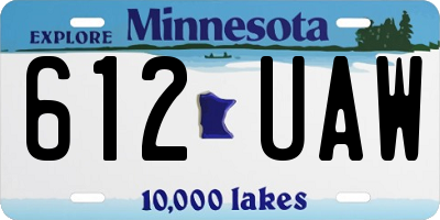 MN license plate 612UAW