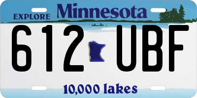 MN license plate 612UBF