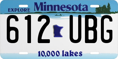 MN license plate 612UBG