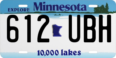 MN license plate 612UBH