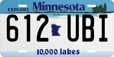 MN license plate 612UBI
