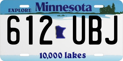 MN license plate 612UBJ