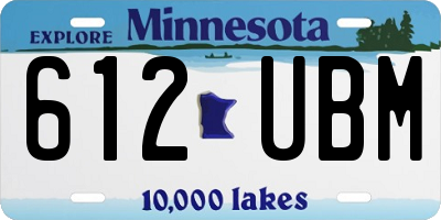 MN license plate 612UBM