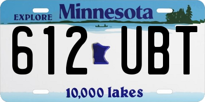MN license plate 612UBT