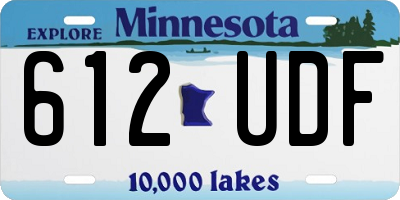 MN license plate 612UDF