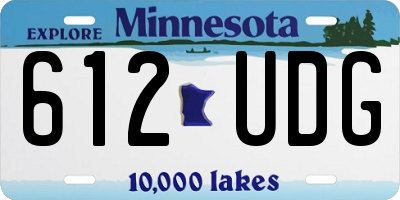 MN license plate 612UDG