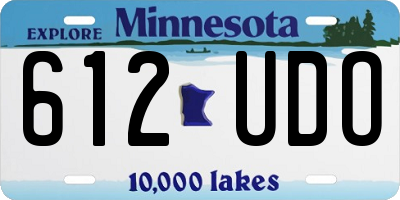 MN license plate 612UDO