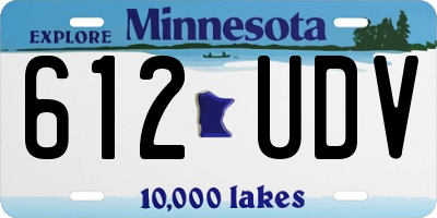 MN license plate 612UDV