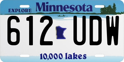 MN license plate 612UDW