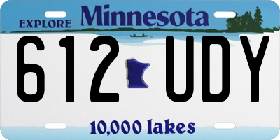 MN license plate 612UDY