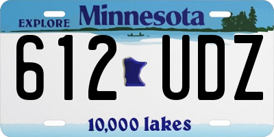 MN license plate 612UDZ