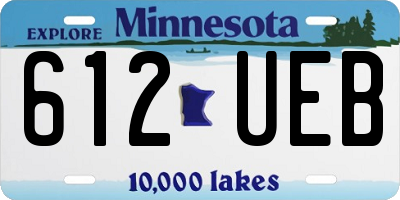 MN license plate 612UEB