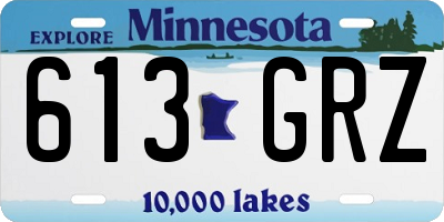 MN license plate 613GRZ