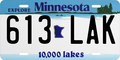 MN license plate 613LAK