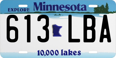 MN license plate 613LBA