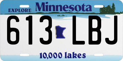 MN license plate 613LBJ