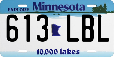 MN license plate 613LBL