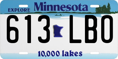 MN license plate 613LBO
