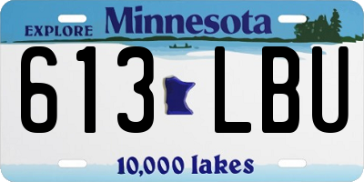 MN license plate 613LBU