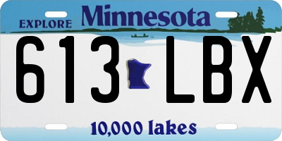 MN license plate 613LBX