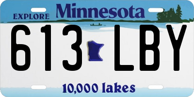 MN license plate 613LBY