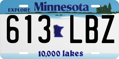 MN license plate 613LBZ