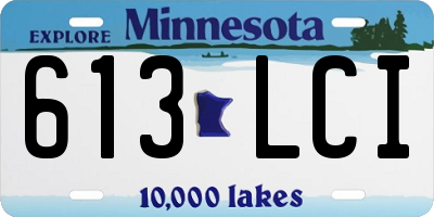 MN license plate 613LCI