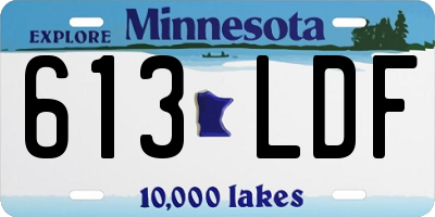 MN license plate 613LDF