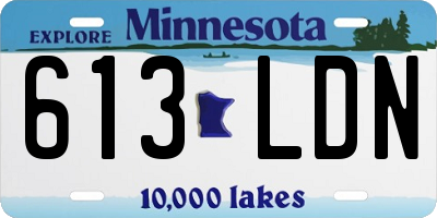MN license plate 613LDN