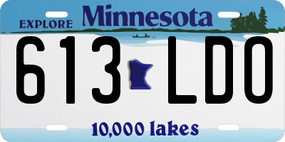 MN license plate 613LDO