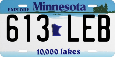MN license plate 613LEB
