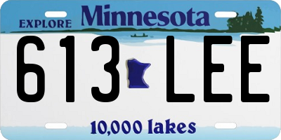 MN license plate 613LEE